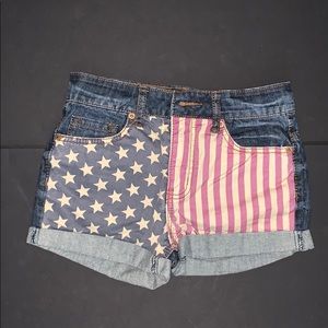 High waisted, American flag shorts